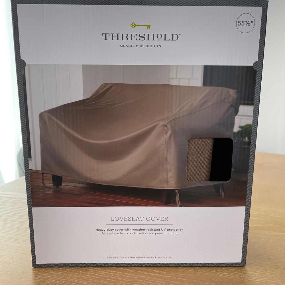 Target threshold loveseat patio cover brown 55 1/2''